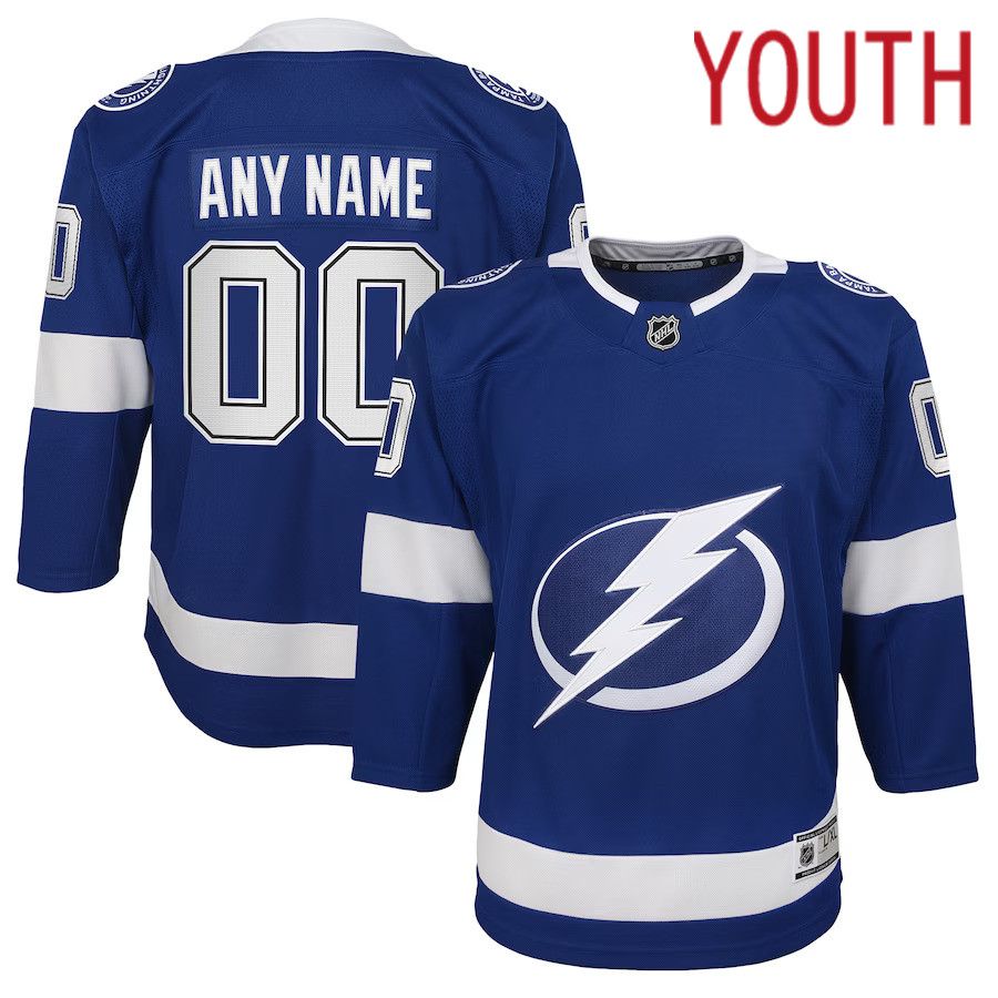 Youth Tampa Bay Lightning Blue Home Custom Premier NHL Jersey